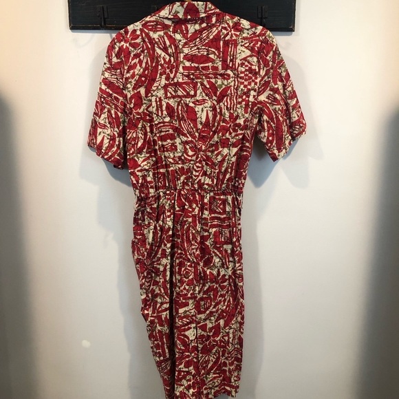 Vintage 50s MCM Toni Todd Abstract Tiki Style Dress with Pockets - Picture 10 of 10